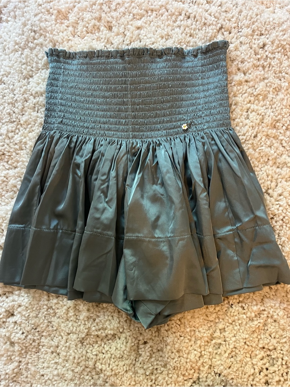 NATURAL LIFE Slate Blue Smocked Skort